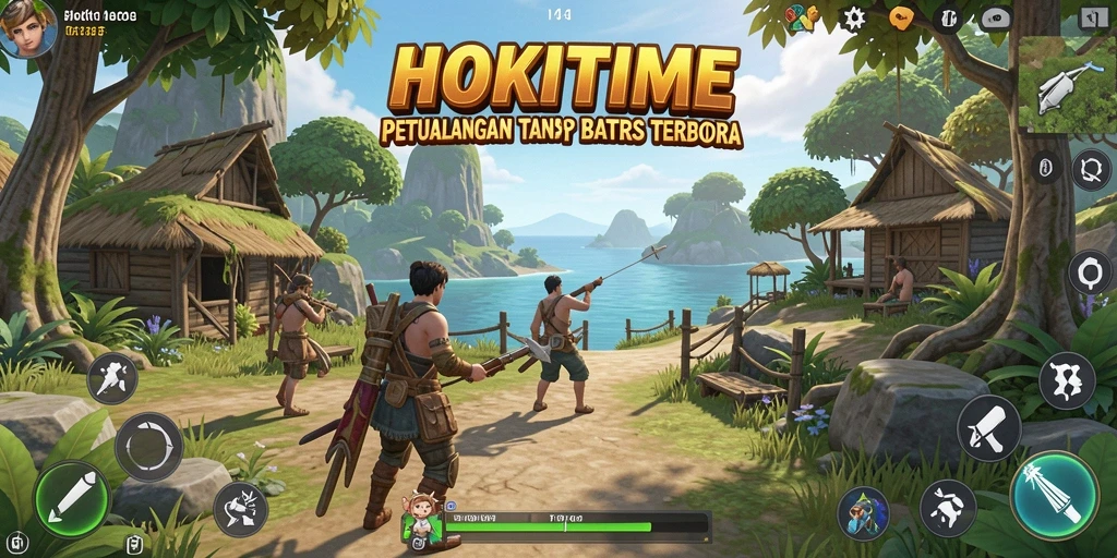 Tampilan gameplay HOKITIME yang menampilkan eksplorasi dunia terbuka.