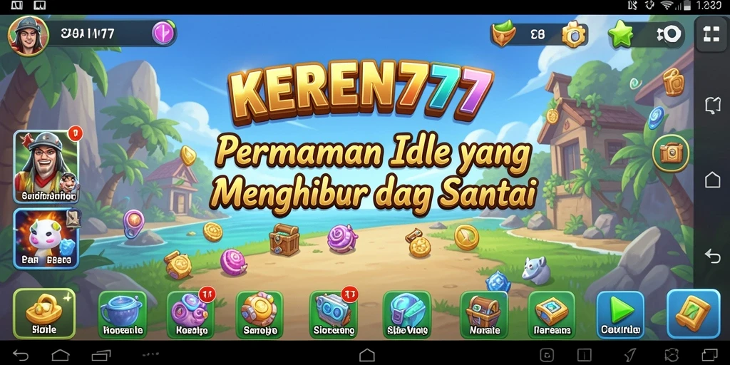 Screenshot gameplay KEREN777 menampilkan karakter aktif dalam permainan Idle.