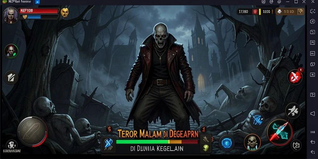 Tangkapan layar gameplay KPK100 yang menegangkan di dunia kegelapan.