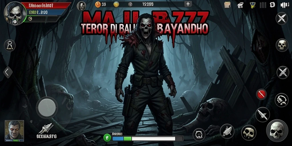 Gambaran gameplay menyeramkan di MAJ777 dengan suasana gelap.
