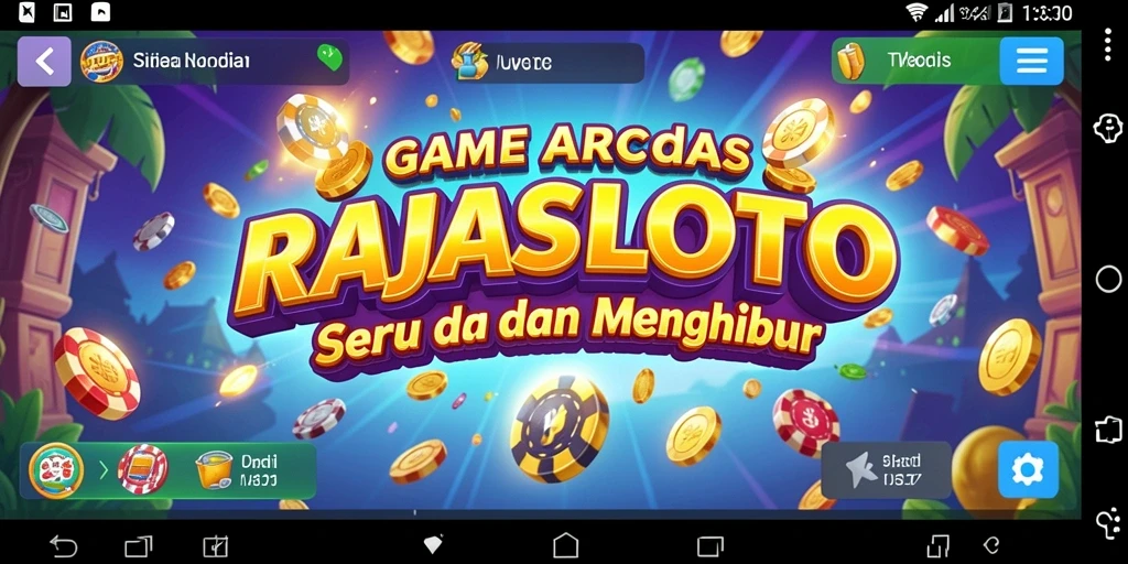 Tampilan gameplay RAJASLOTO yang penuh warna dan seru.