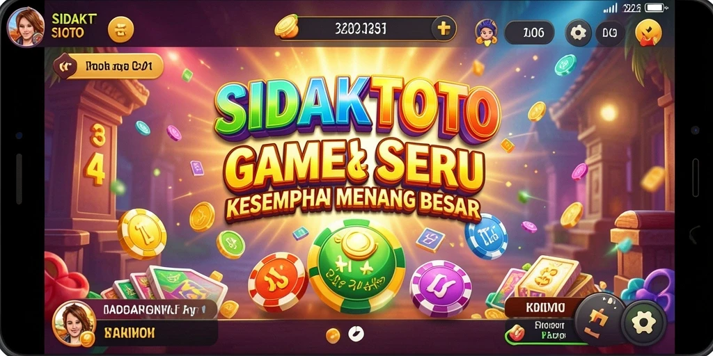 Tampak gameplay seru dari permainan Slot SIDAKTOTO dengan berbagai fitur menarik.